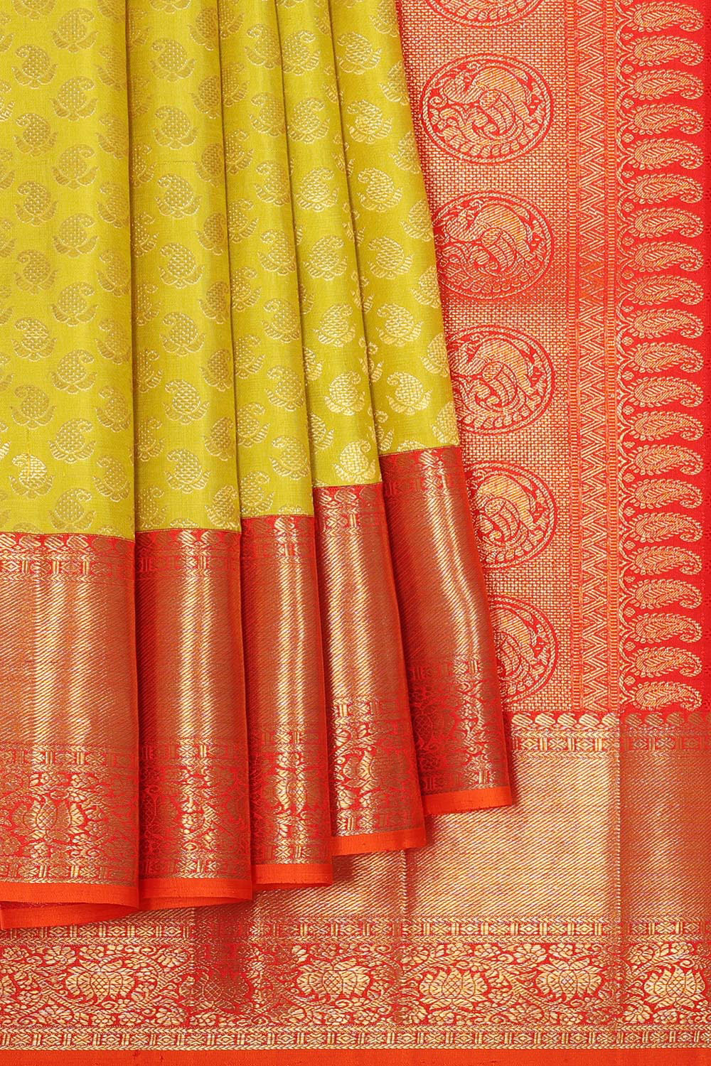 Kanchipattu Yellow Brocade Saree