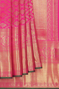 Image of Kanchipattu Pink Brocade Saree