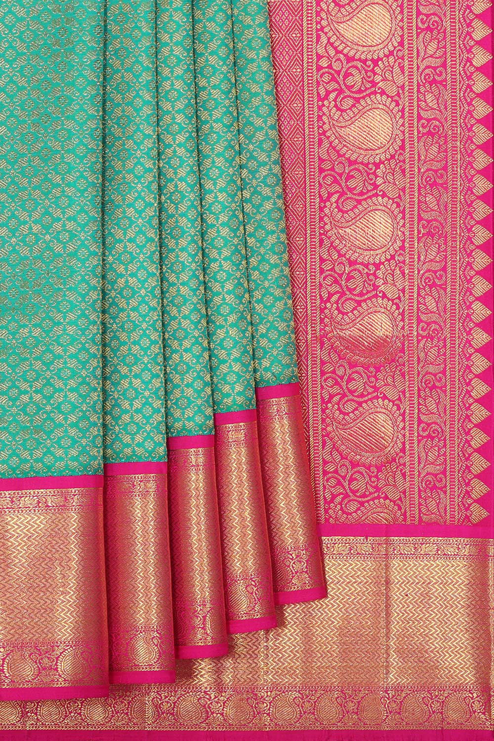 Kanchipattu Sea Green Brocade Saree