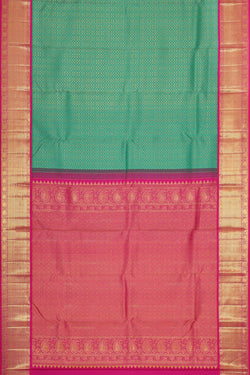 Image of Kanchipattu Sea Green Brocade Saree