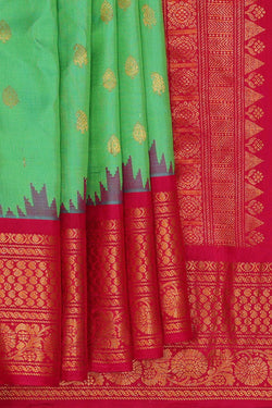 Image of Gadwal Silk Green Saree