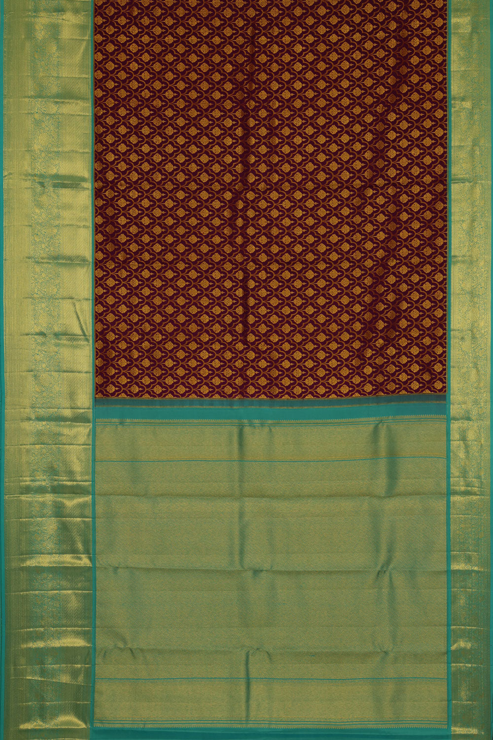 Image of Kanchipattu Deep Wine Brocade Saree