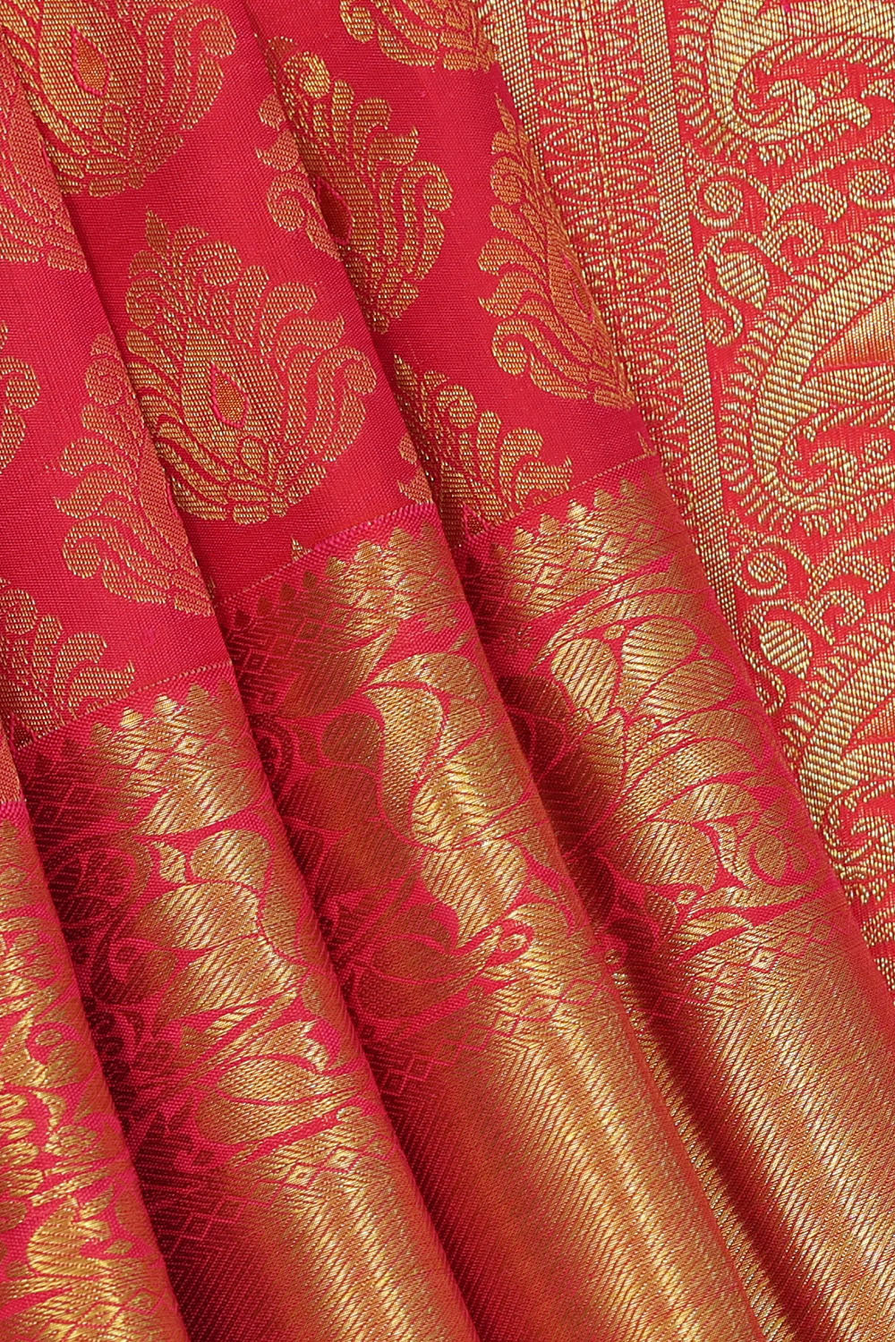 Image of Kanchipattu Reddish Pink Brocade Saree
