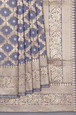 Image of Banarasi Silk Greyish Violet Saree