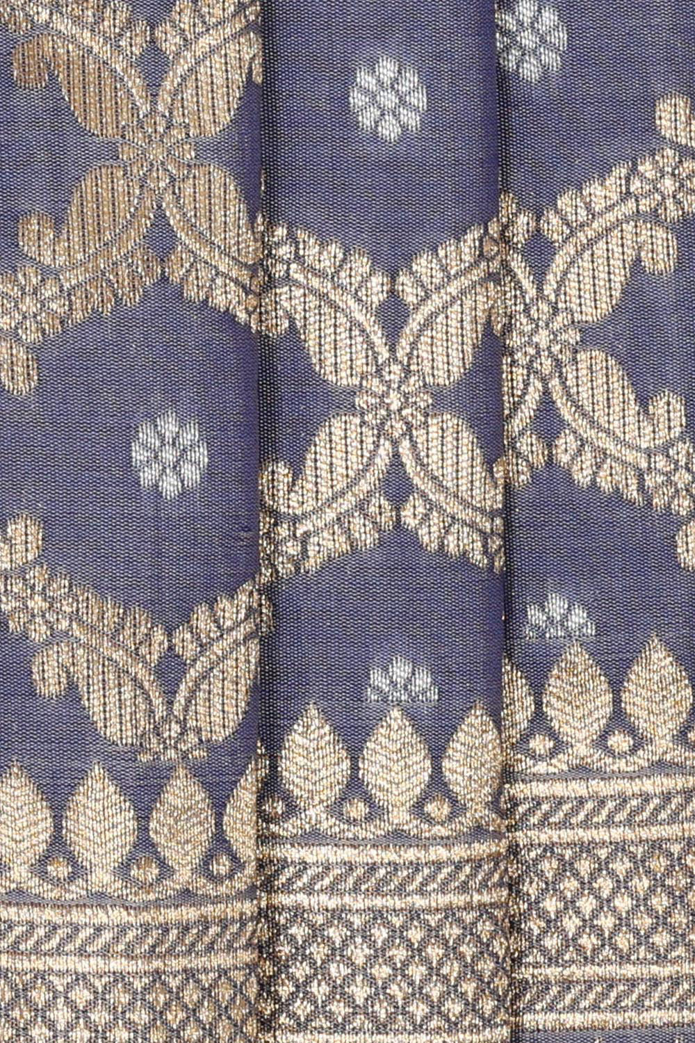 Banarasi Silk Greyish Violet Saree