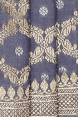 Image of Banarasi Silk Greyish Violet Saree