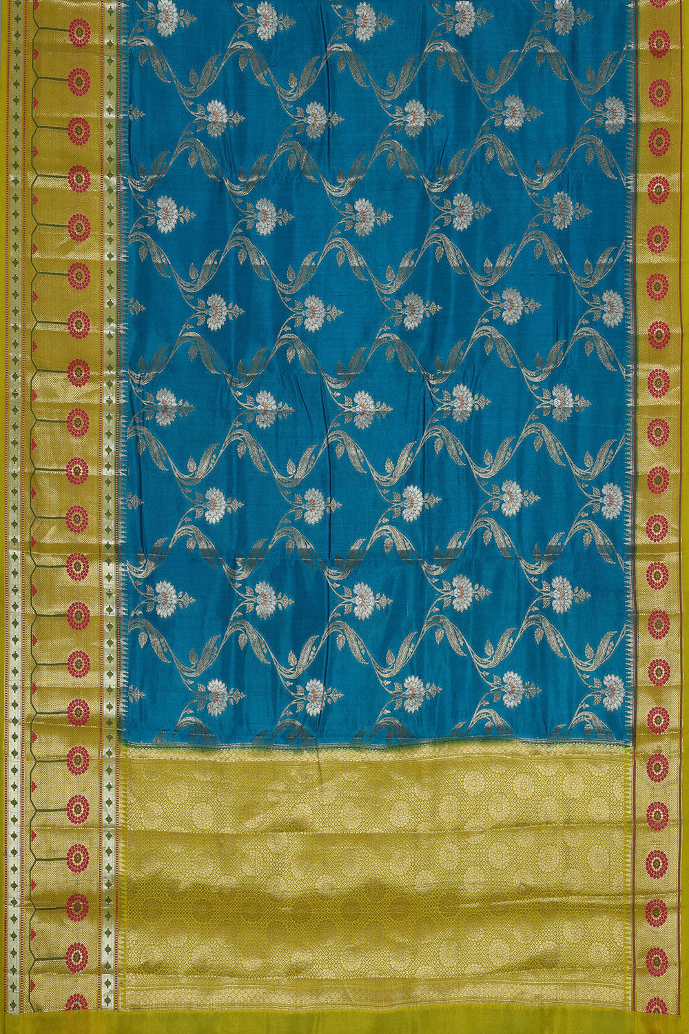 Collection of Banarasi Chiniya-Silk Blue Saree in a gallery layout