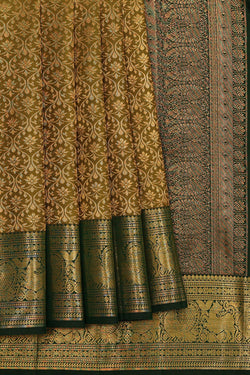 Image of Kanchipattu-Silk, Heena-Green Saree