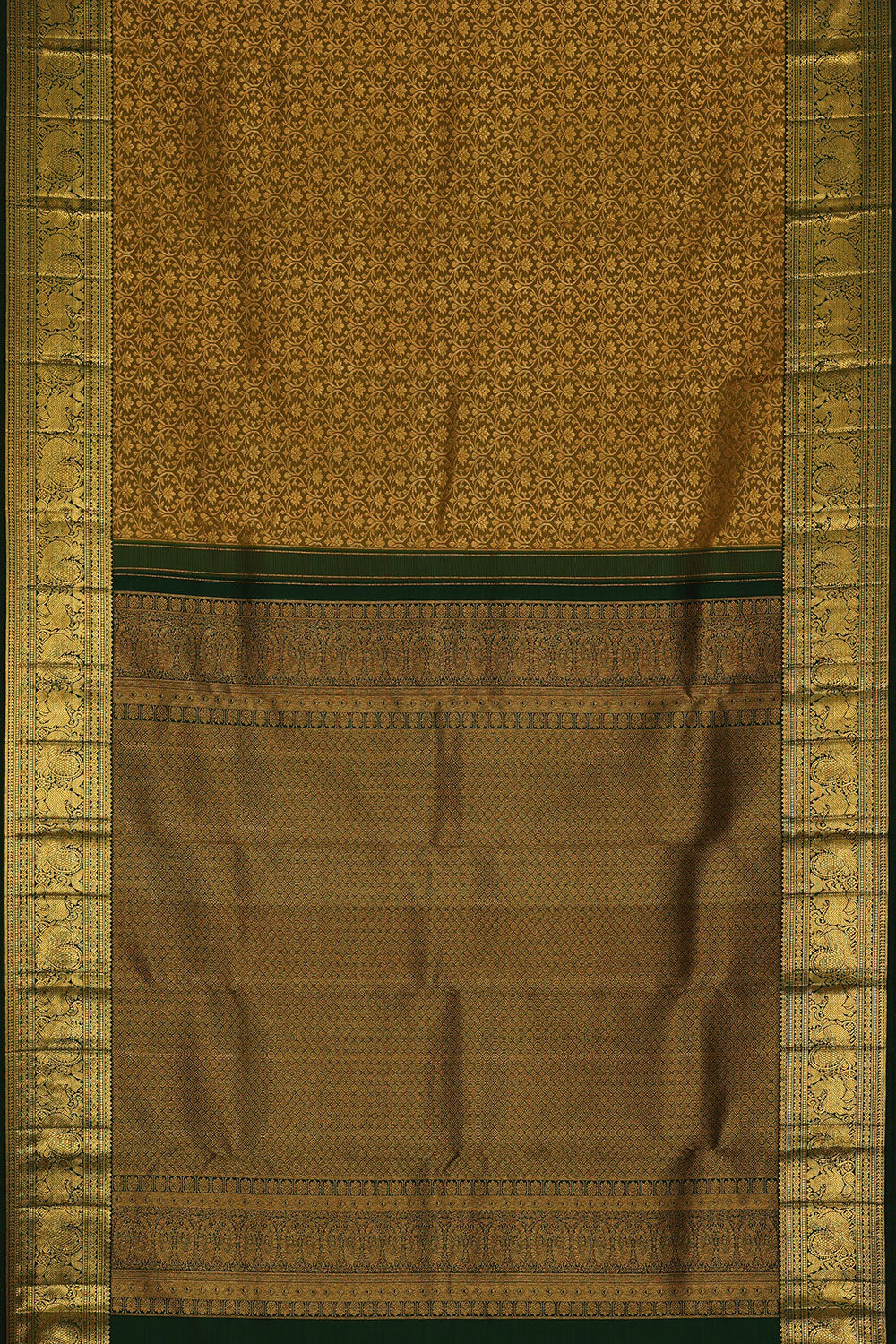 Image of Kanchipattu-Silk, Heena-Green Saree