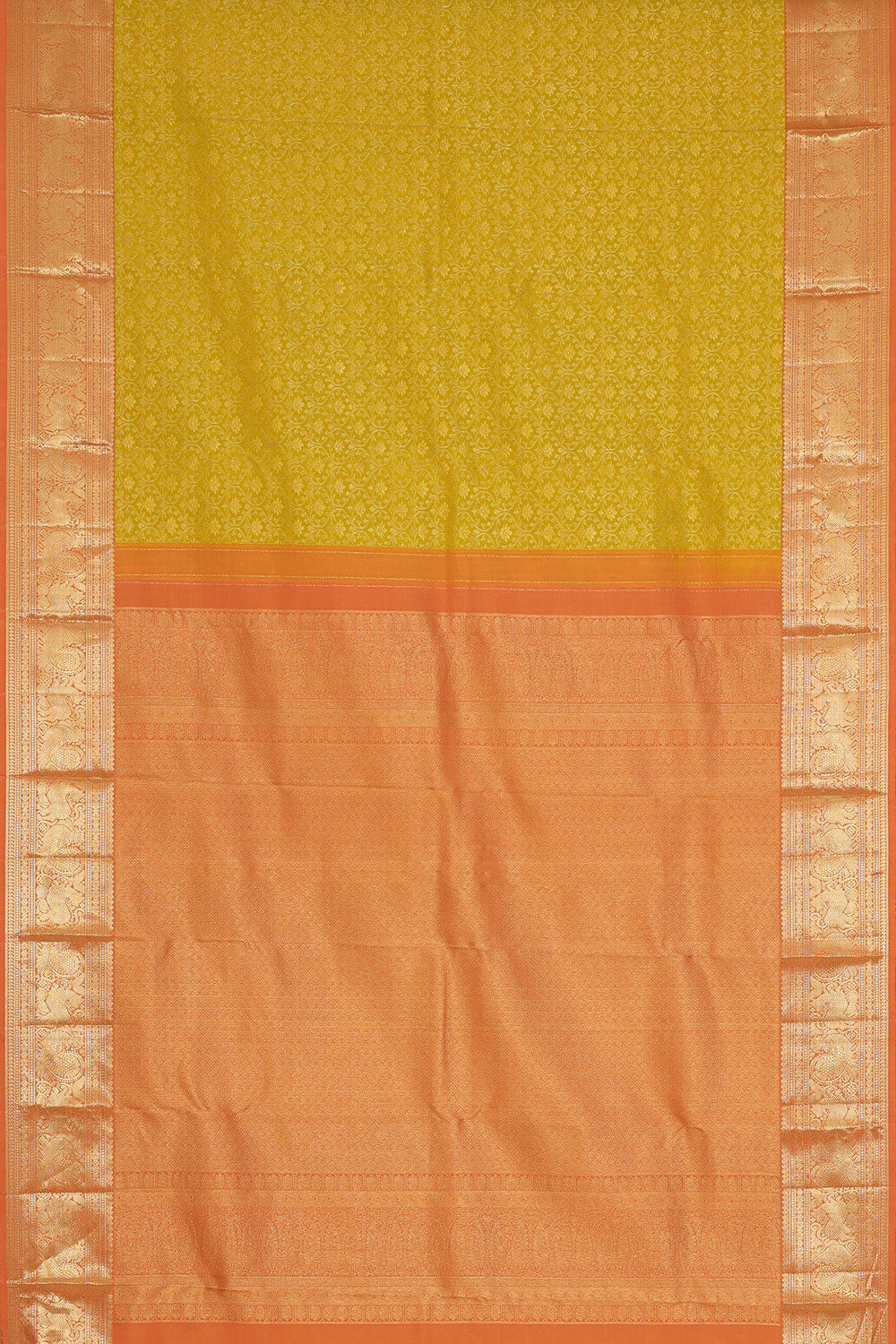 Image of Kanchipattu Yellow Saree