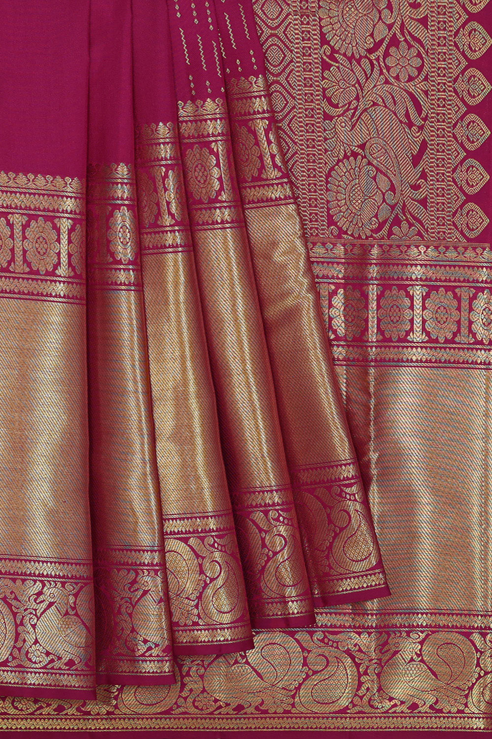 Collection of Kanchipattu Magenta-Pink Saree in a gallery layout