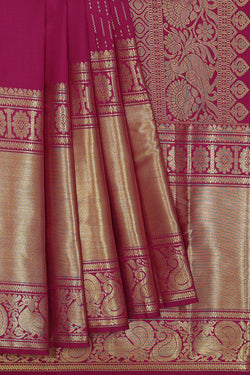 Collection of Kanchipattu Magenta-Pink Saree in a gallery layout