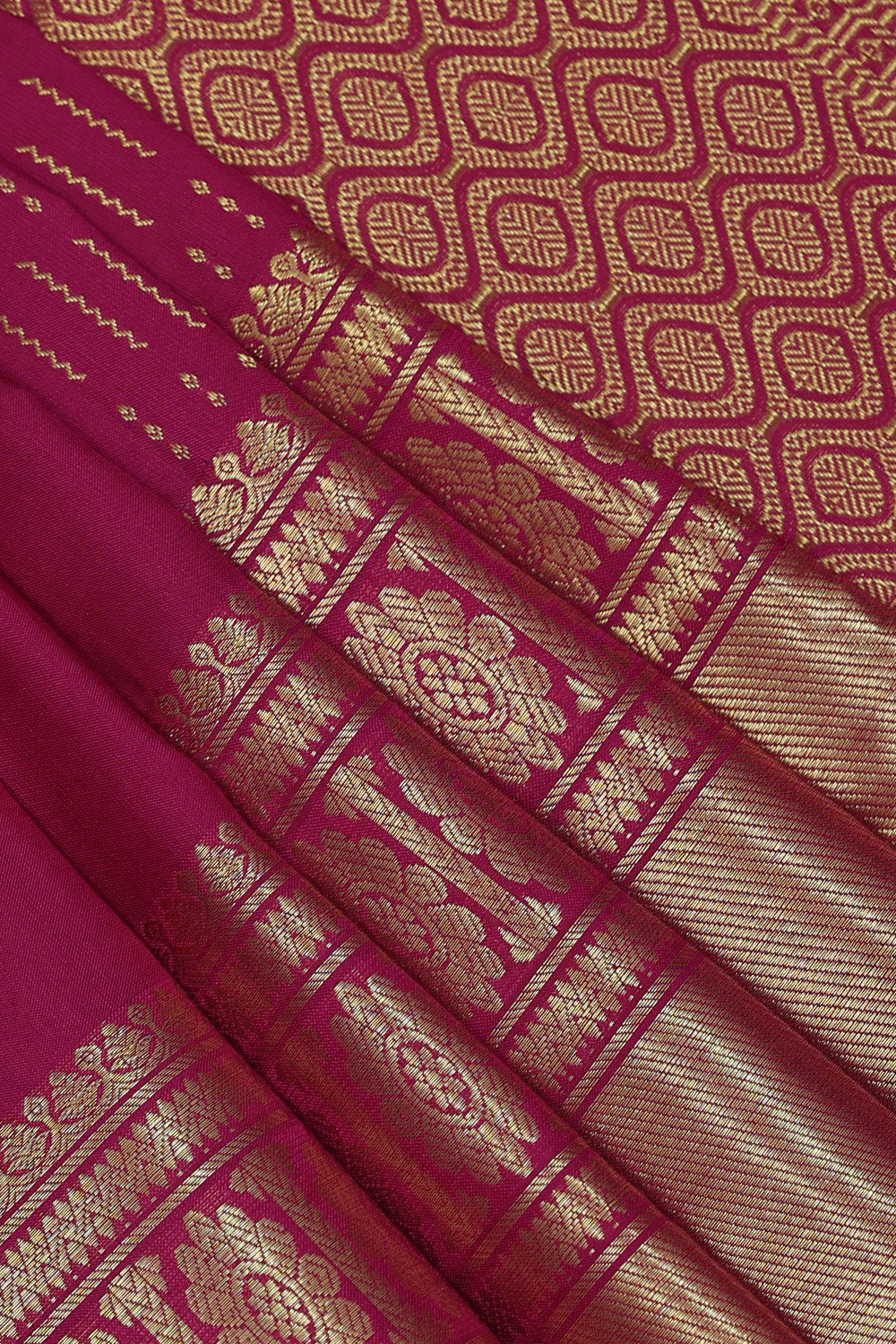 Collection of Kanchipattu Magenta-Pink Saree in a gallery layout