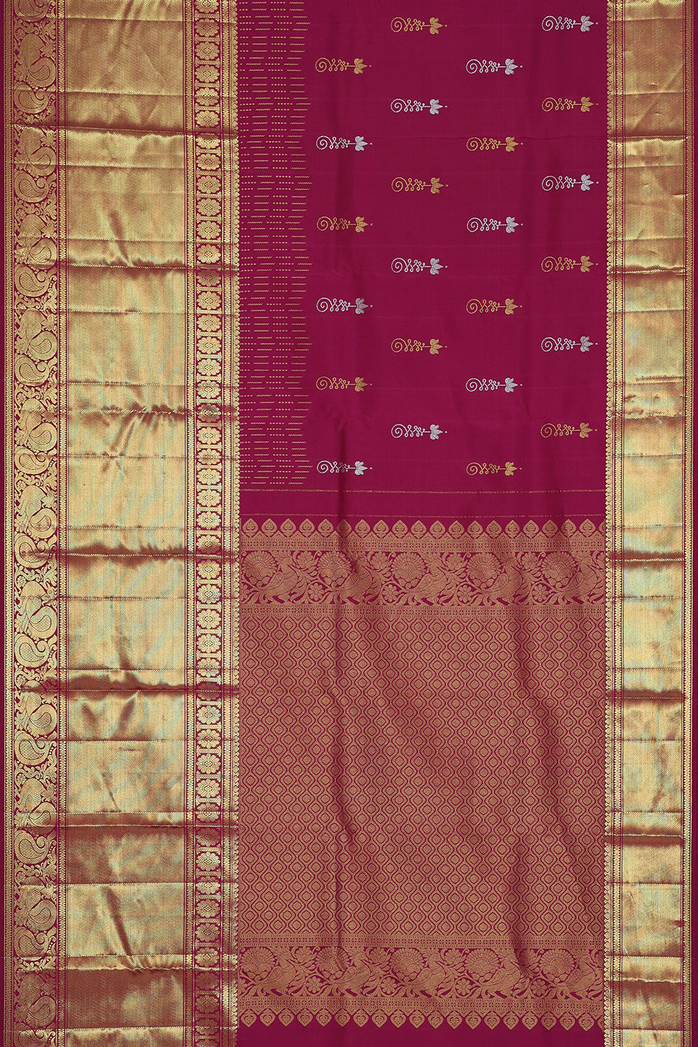 Collection of Kanchipattu Magenta-Pink Saree in a gallery layout