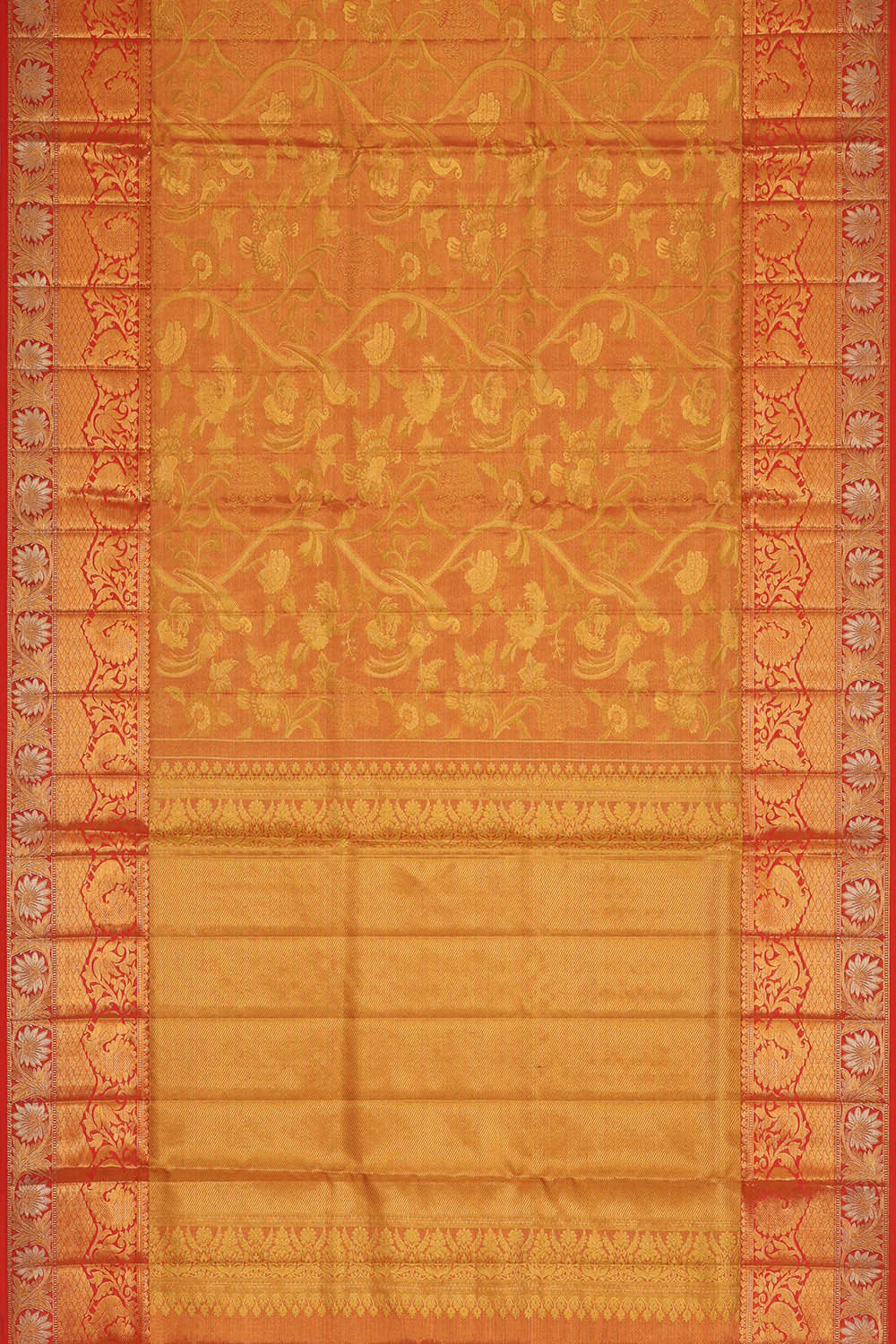 Image of Kanchipattu An Ethereal Gold-Orange Saree