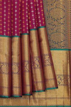 Collection of Kanchipattu Magenta-Pink Saree in a gallery layout