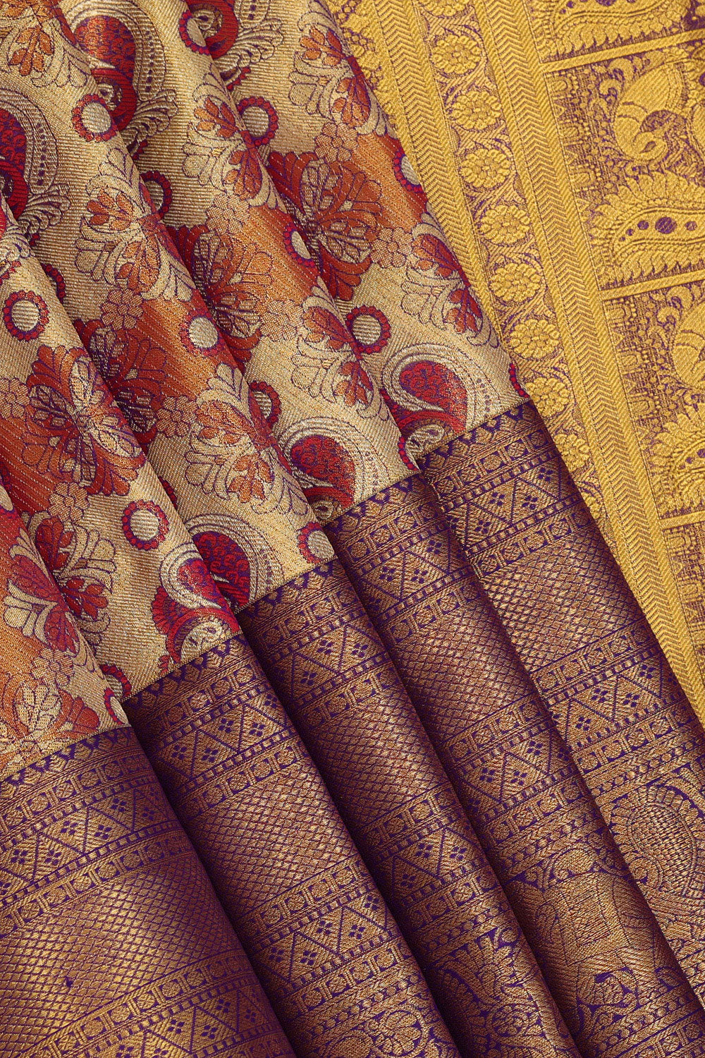 Image of Kanchipattu An Ethereal Silver-Purple Saree