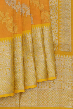 Collection of Venkatagiri-Silk Mustard Saree in a gallery layout