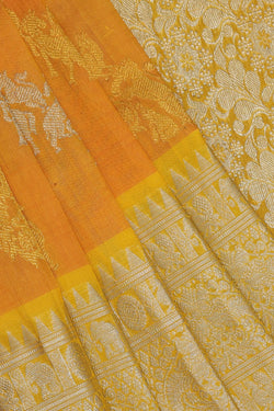 Collection of Venkatagiri-Silk Mustard Saree in a gallery layout