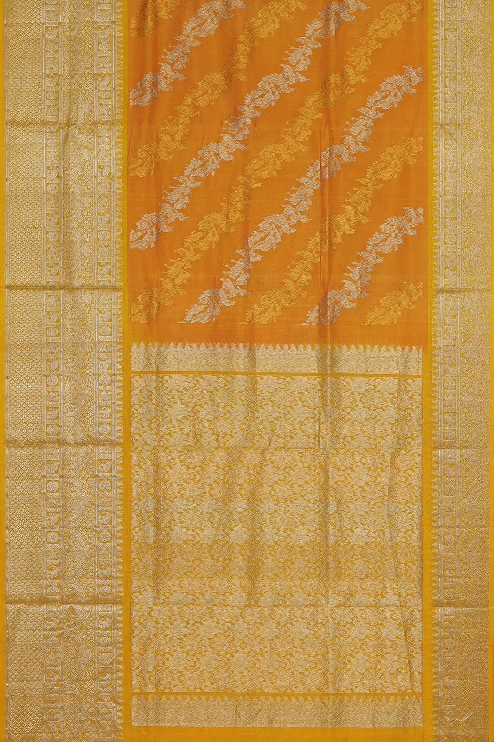 Collection of Venkatagiri-Silk Mustard Saree in a gallery layout