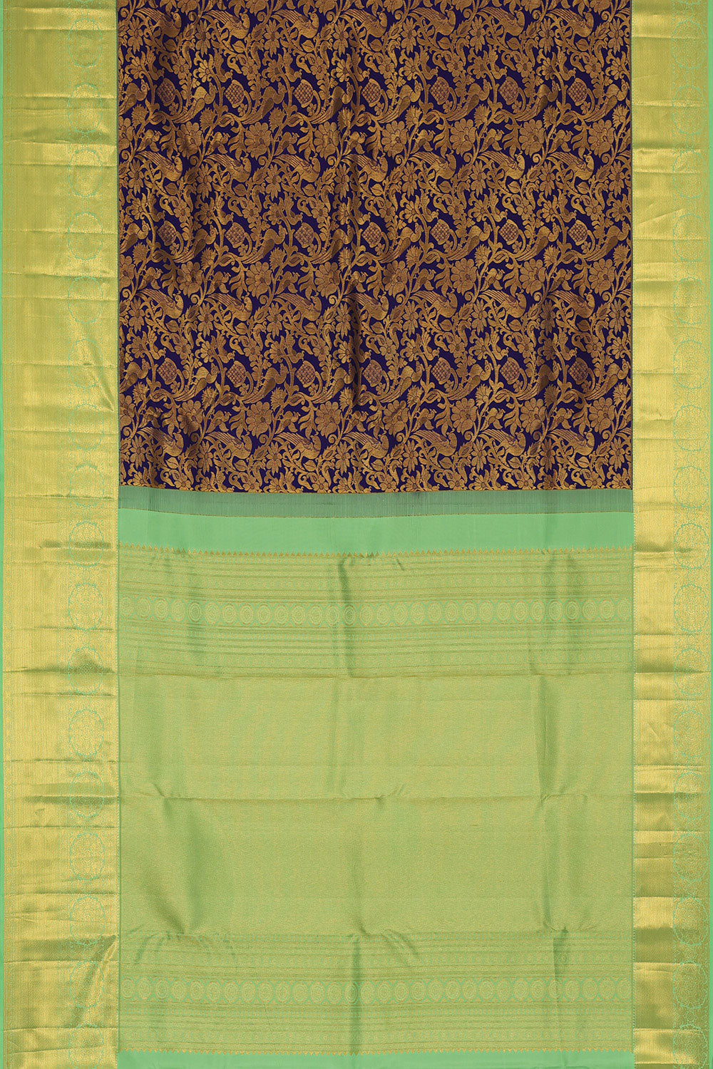 Collection of Kanchipattu Indigo Blue Saree in a gallery layout