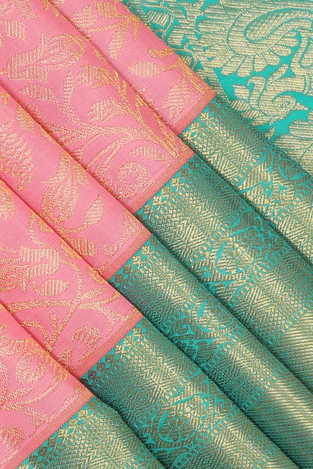 Collection of Kanchipattu Pink Saree in a gallery layout