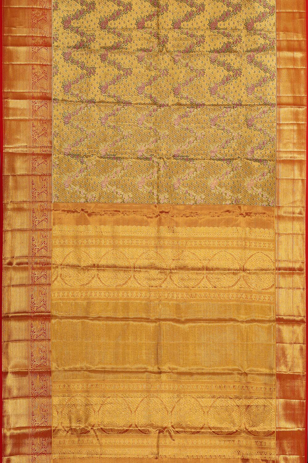 Collection of Kanchipattu Gold Saree in a gallery layout