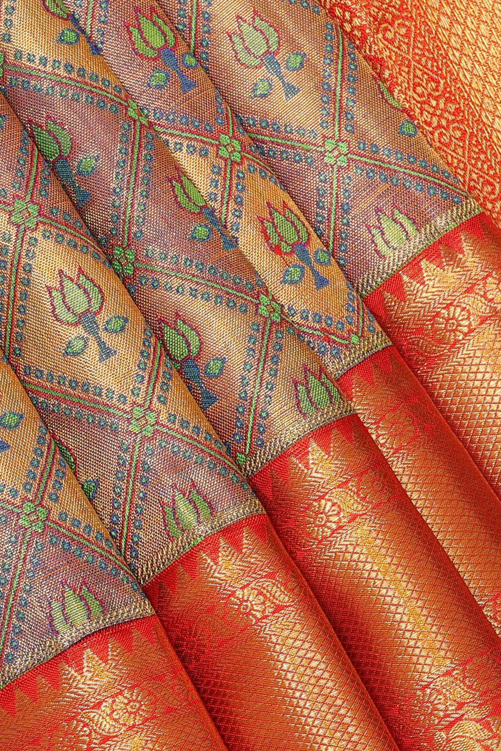 Collection of Kanchipattu Tissue Brocade Purple Saree in a gallery layout