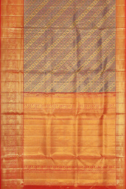 Collection of Kanchipattu Tissue Brocade Purple Saree in a gallery layout