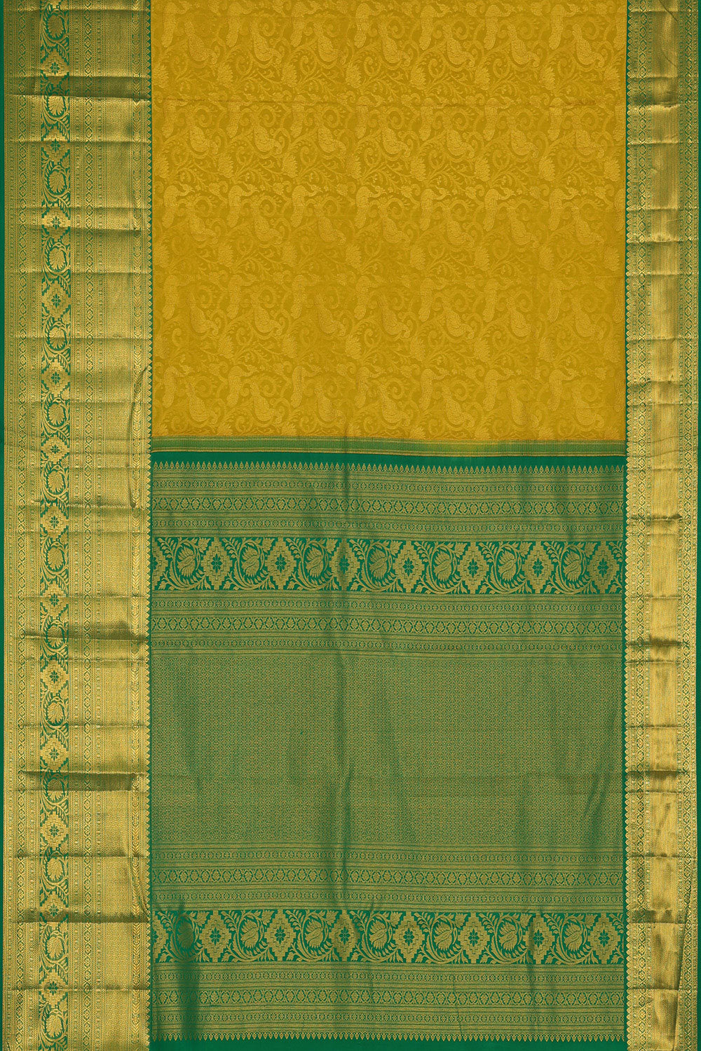 Collection of Kanchipattu Yellow Saree in a gallery layout