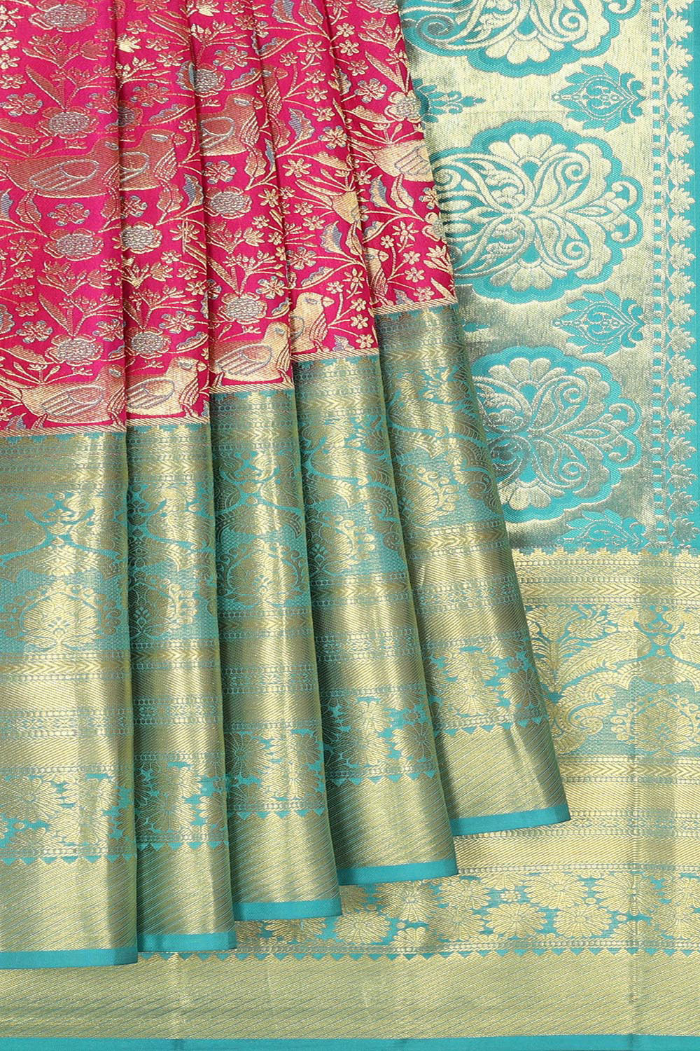 Collection of Kanchipattu Pink Saree in a gallery layout