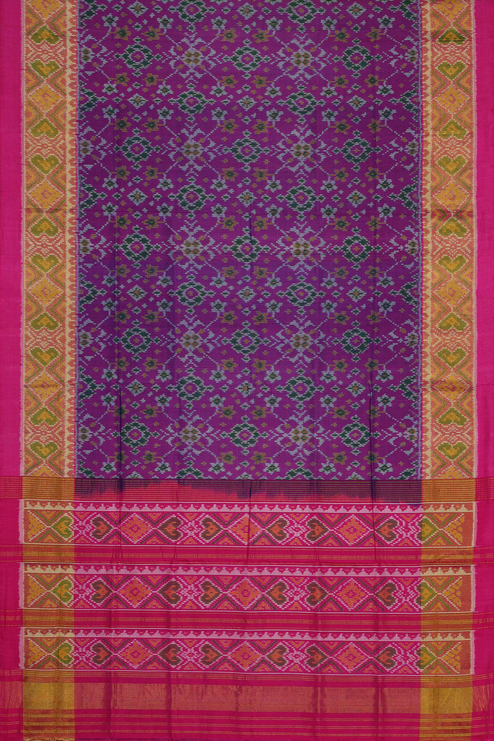 Collection of Rajkot Patola Silk Violet Saree in a gallery layout