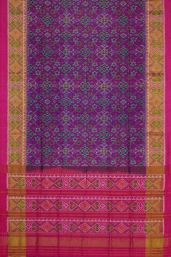 Collection of Rajkot Patola Silk Violet Saree in a gallery layout