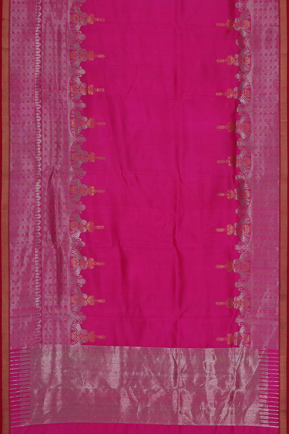 Collection of Chanderi Pink Saree in a gallery layout