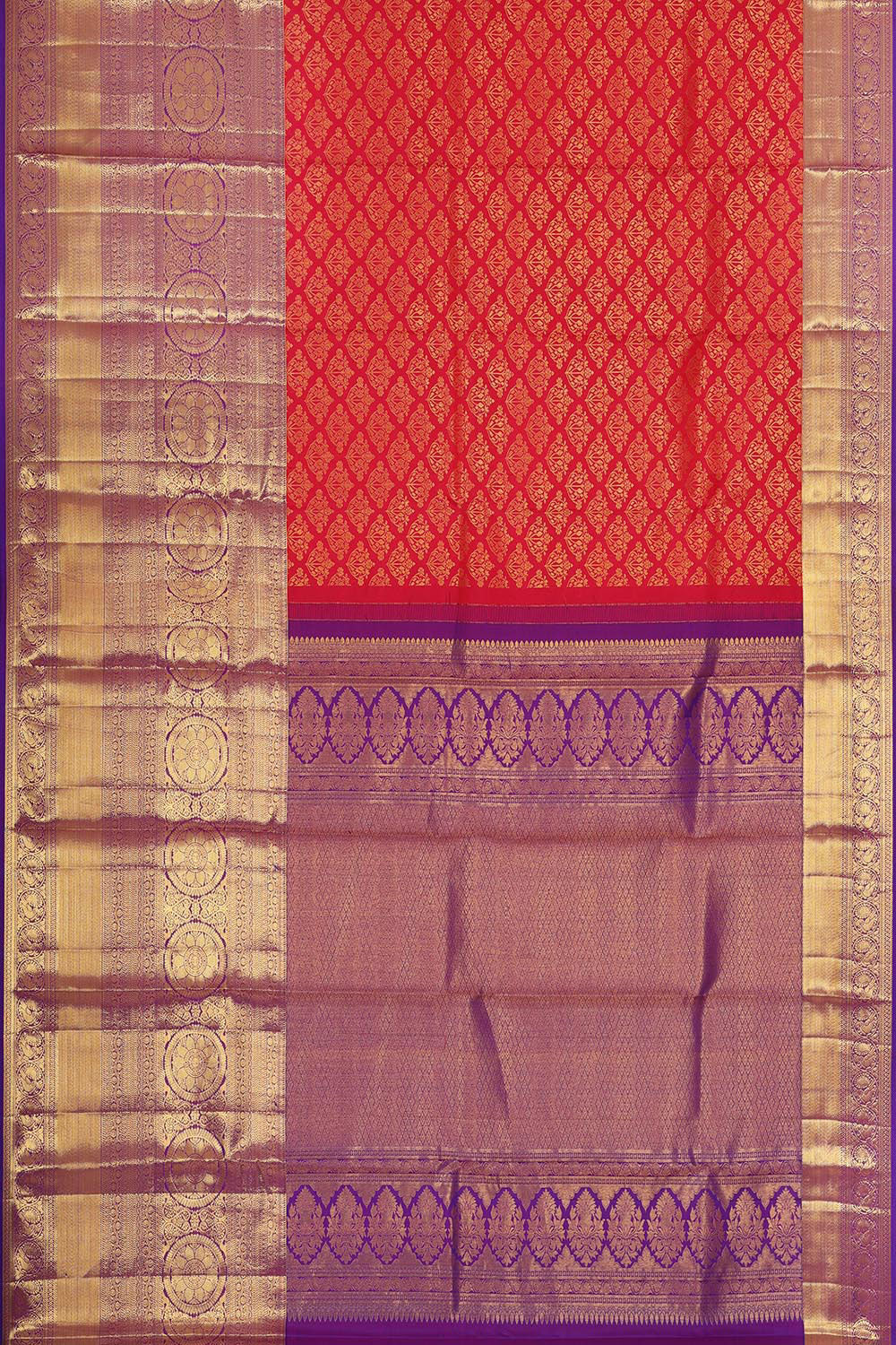 Collection of Kanchi Silk Brocade Fuchsia-Pink Saree in a gallery layout