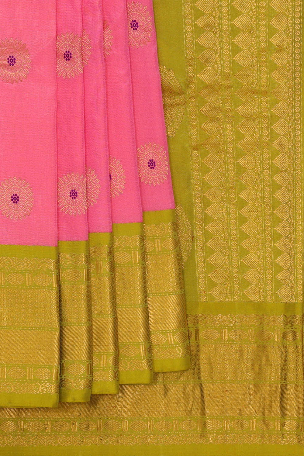 Image of Gadwal Silk Pink Saree