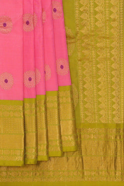 Image of Gadwal Silk Pink Saree