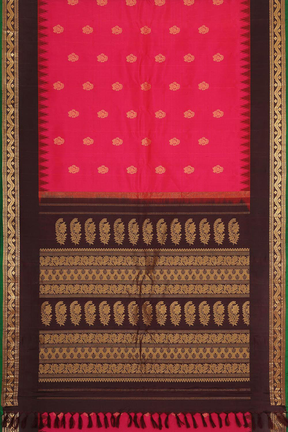 Image of Gadwal Silk Pink Saree