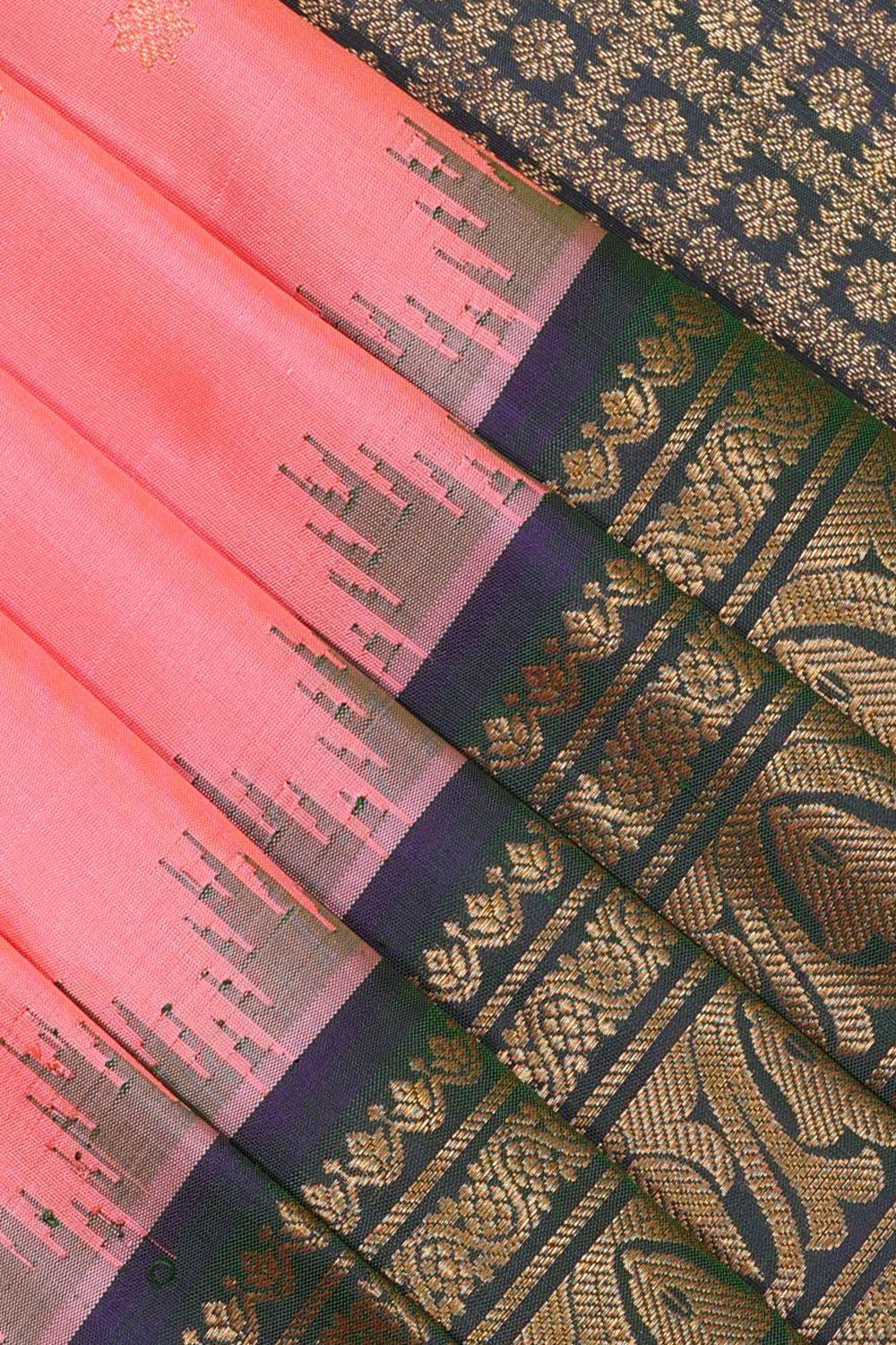 Image of Gadwal Silk Pink Saree