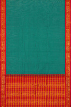 Collection of Gadwal Cotton Jade Green Saree in a gallery layout