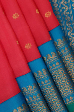 Image of Gadwal Silk Pink Saree