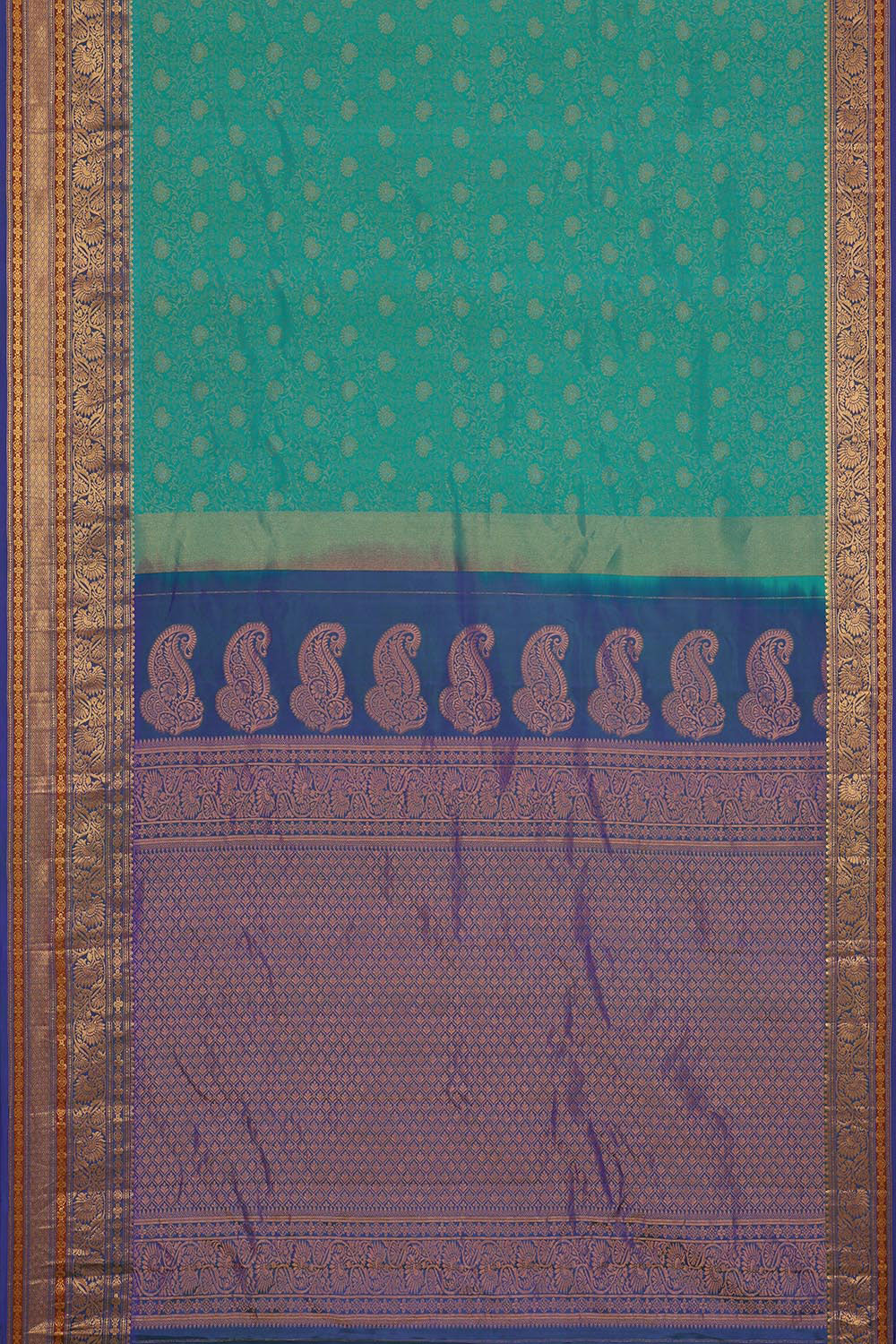 Image of Gadwal Silk Sea-Green Saree