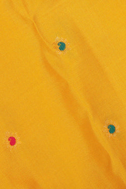 Image of Gadwal Silk Haldi Yellow Saree