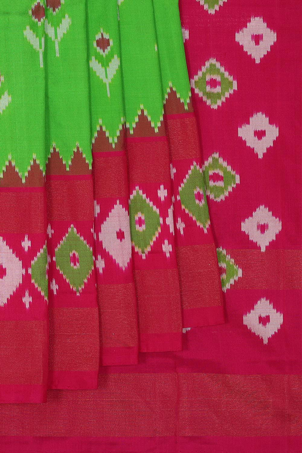 Collection of Pochampally-Silk Green Saree in a gallery layout