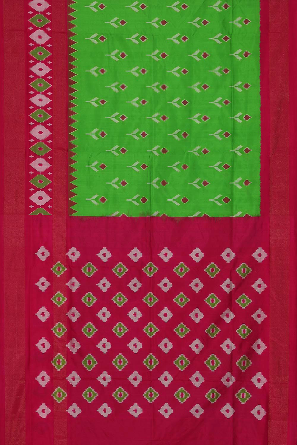 Collection of Pochampally-Silk Green Saree in a gallery layout