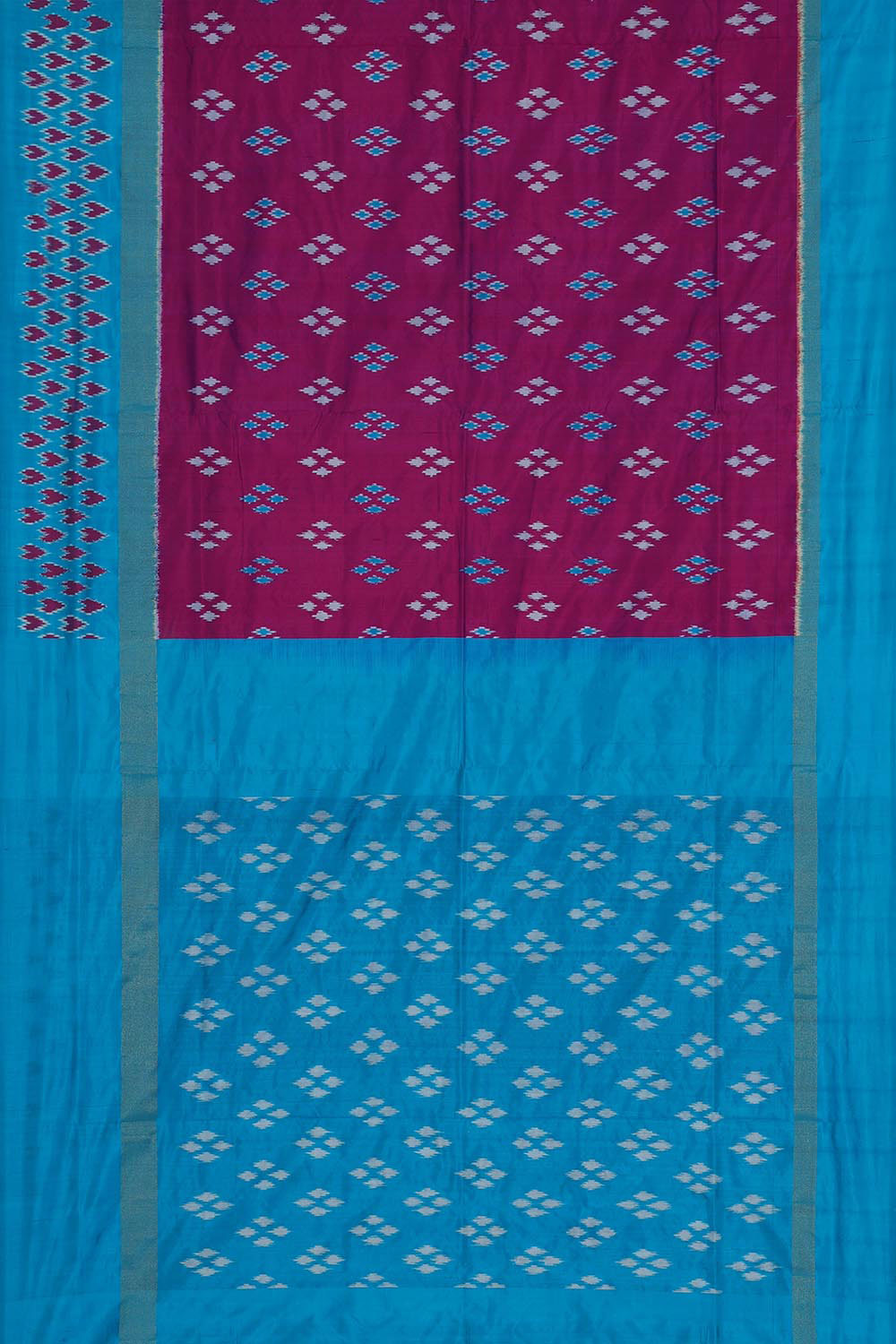 Collection of Pochampally-Silk Magenta-Pink Saree in a gallery layout