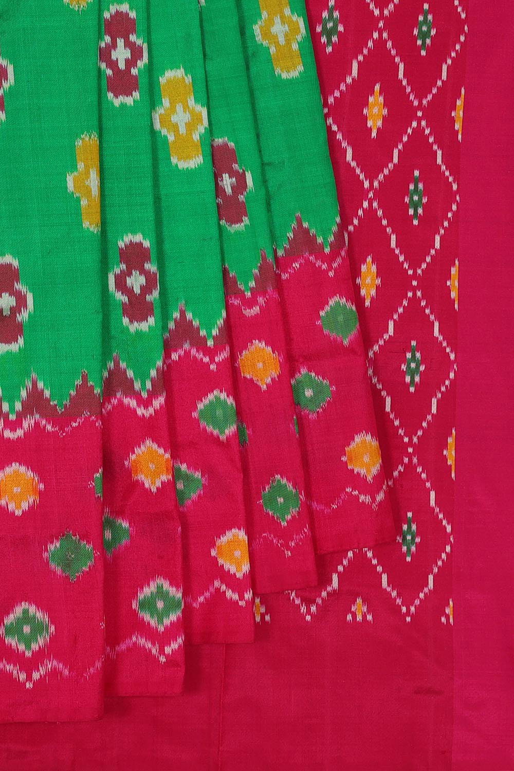 Collection of Pochampally-Silk Green Saree in a gallery layout