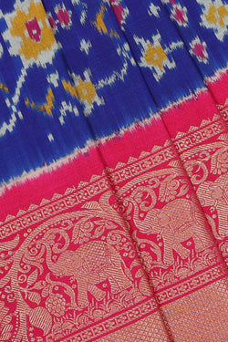 Collection of Pochampally-Silk Pavada Unstitched Set in a gallery layout