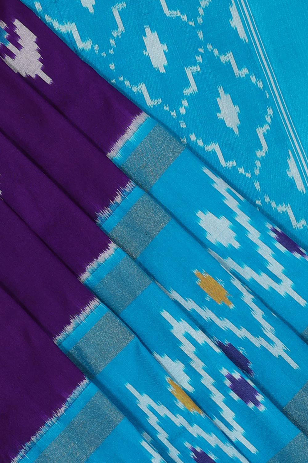 Collection of Pochampally-Silk Violet Saree in a gallery layout