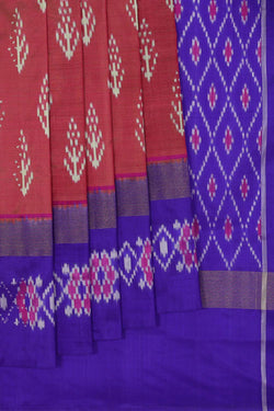 Collection of Pochampally-Silk Rosewood-Pink Saree in a gallery layout